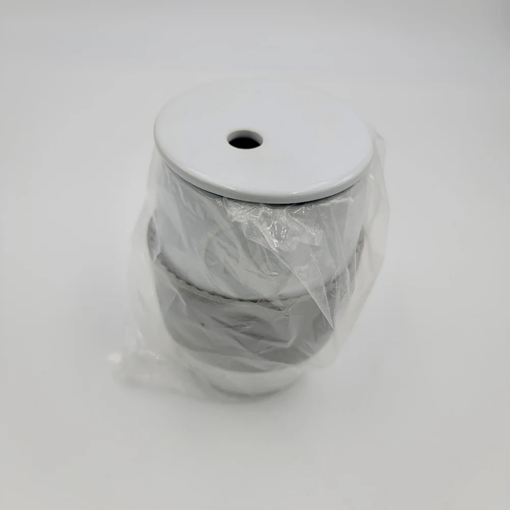 Pampered Chef White Round Ceramic Egg Cooker
